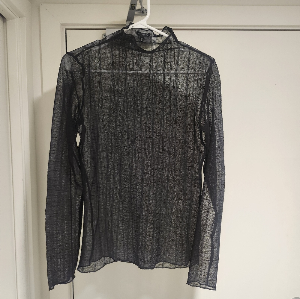 Sheer Black Long Sleeve Top